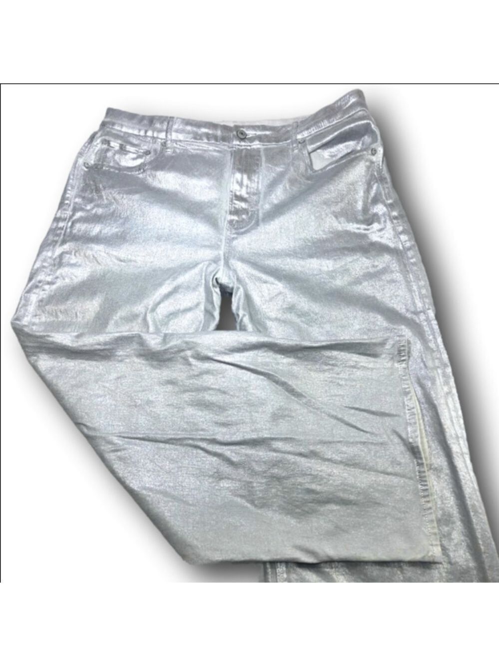 Women's American Eagle Silver Straight Leg Jeans Size 16 short